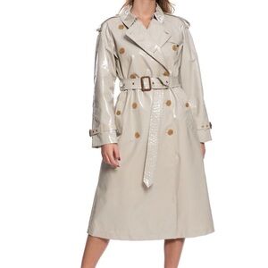 🇬🇧NWT Burberry Eastheath Vinyl Laminated Trench Coat Woman’s Size 12
